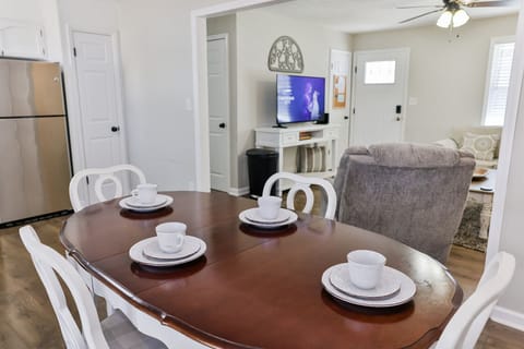View from kitchen table into the living room.