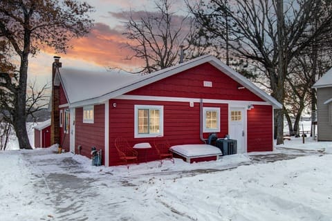 House from driveway winter 