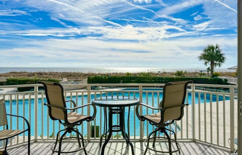 Balcony Overlooking Pool with Ocean View