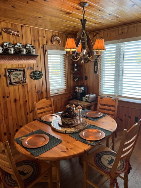 Dining area with View of Burt Lake. Seating for up to 6 