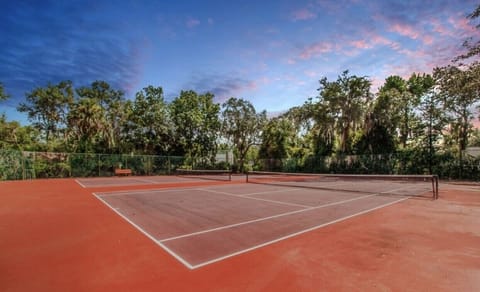 Communal tennis and pickle ball courts near the property. 