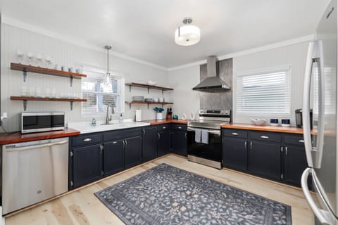 Fully equipped kitchen with modern appliances