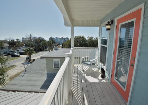 One of three outdoor porches