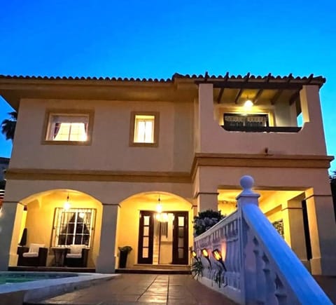 house front by night