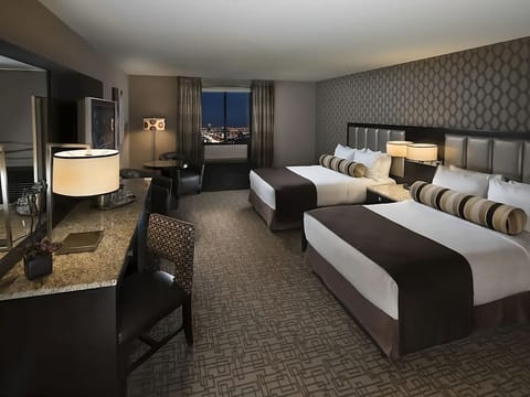 Relax together in a spacious room with sparkling night views.