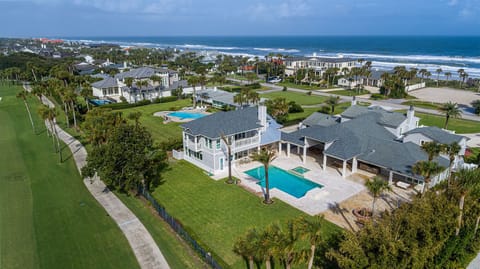 Backyard view of property