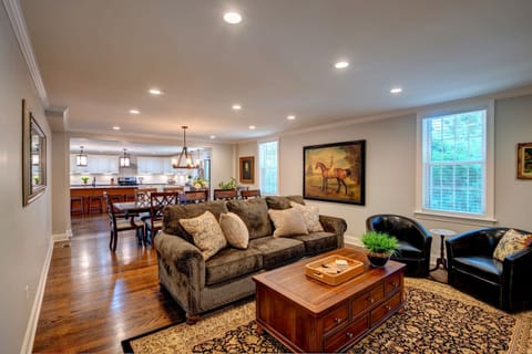 Spacious Living room open to dining area and kitchen.