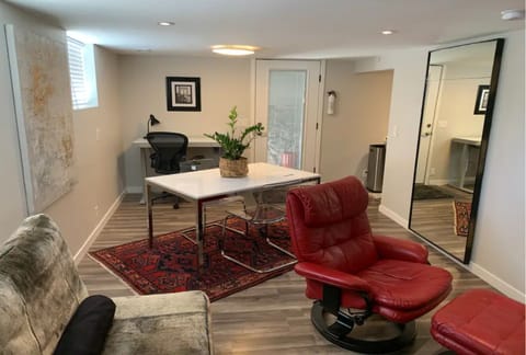In the back from left to right: Work Station, Main Entry Door and Kitchen Entry