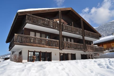 Apartment JUFA frontside in winter (groundfloor: leftside and middel)