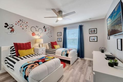 Disney Twin Bedroom on 2nd Floor with 43" Smart TV