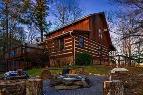 View of the hot tub from the fire pit