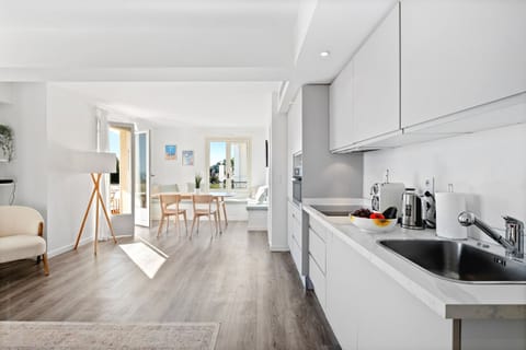 The kitchen area and in dining area