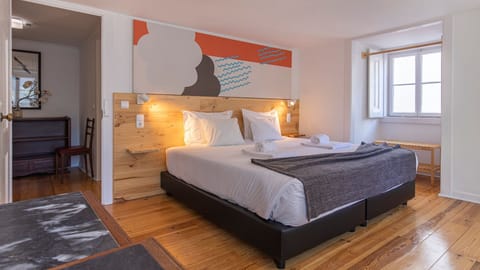 Gorgeous bedroom with a king sized bed and AC #stylish