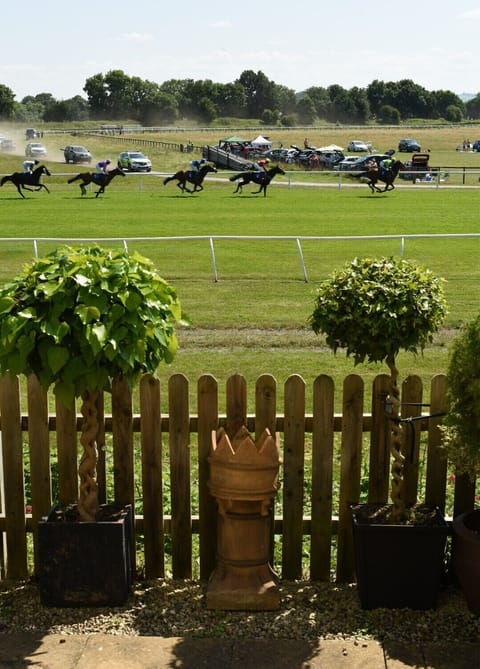 The view from the patio on a race day