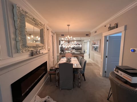 View of the Over sized Dining and Kitchen areas from the Family Room
