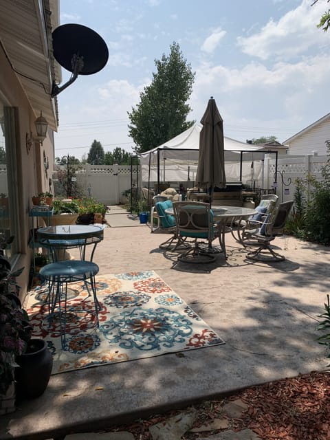 Fenced backyard
