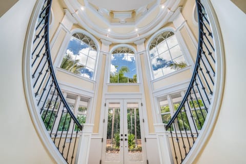 Entryway looking out towards the fountain