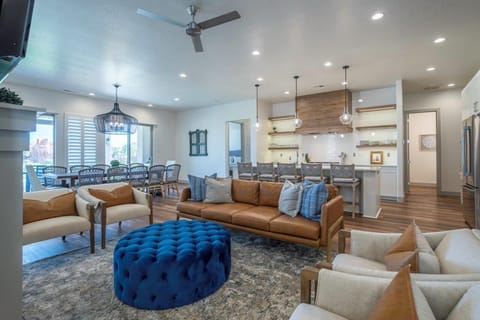 Spacious main floor gathering space with ample seating