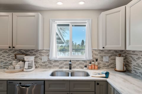 *Drip coffee pot seen here has been replaced with a single serve Keurig.