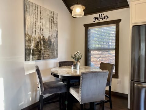 Dining area with pub table