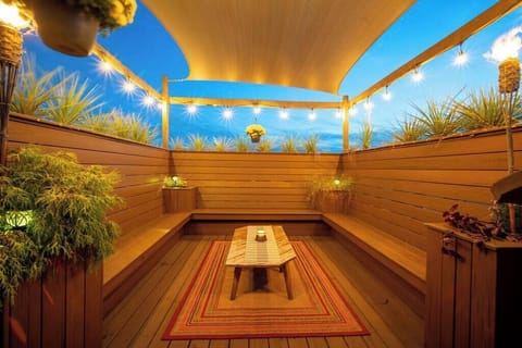 Lower section of the section of the roof deck perfect for shady sits on hot days!