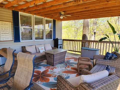 Covered Deck Overlooking Lake