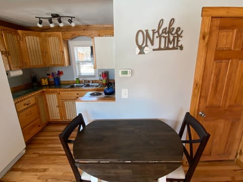 Each cabin has an indoor table, too. 