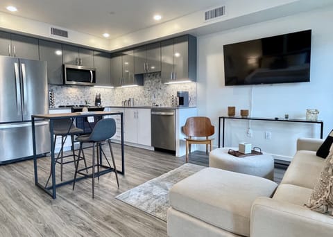 Sofa bed with 4k TV and comfortable small working desk