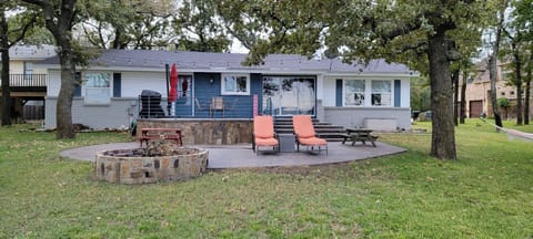 Outdoor seating  and fire pit. 
