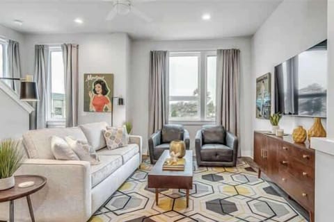 Bright white living room with a soft palette for a clean, modern feel.