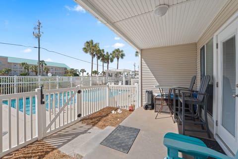 Condo Patio with Walkout to Community Pool