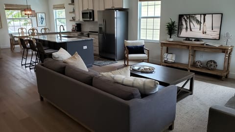 View of the large great room from the entrance.