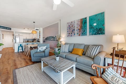 Get cozy in this living room with a gel memory foam sleeper sofa!