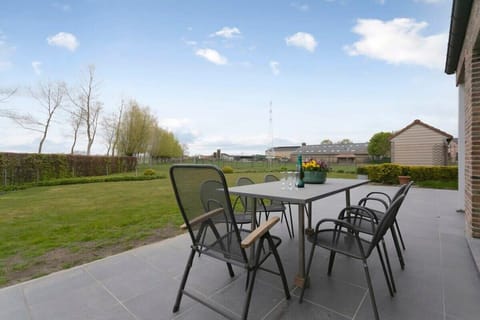 Terrace in sunny garden