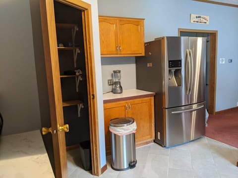 Large French door refrigerator with dual ice makers to use for coolers!