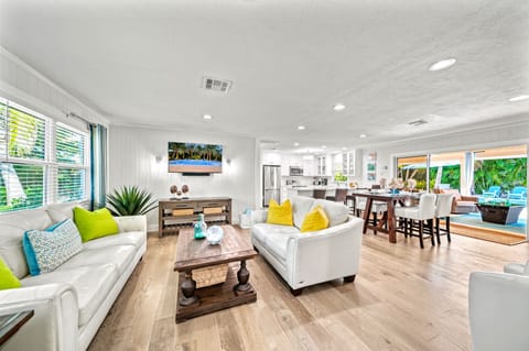 Enjoy cozy evenings relaxing in the living room or catch up on your favorite shows on the large flat-screen TV.