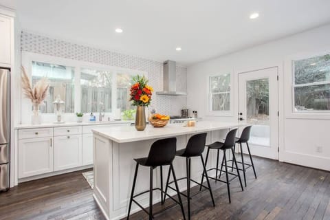 Lots of large windows and natural light.