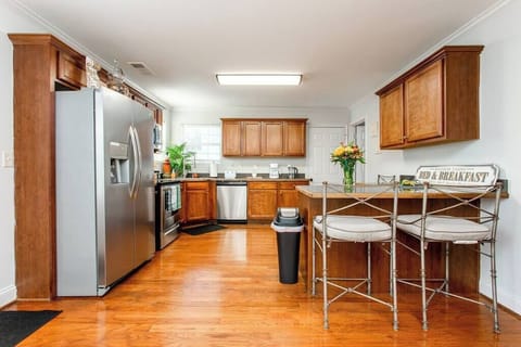 Kitchen with Bar stool seating.
