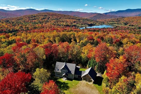 View from drone of the area with Blueberry Lake 