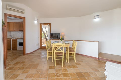 Dining table with living room
