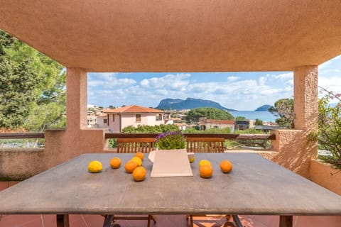Dining table on covered terrace