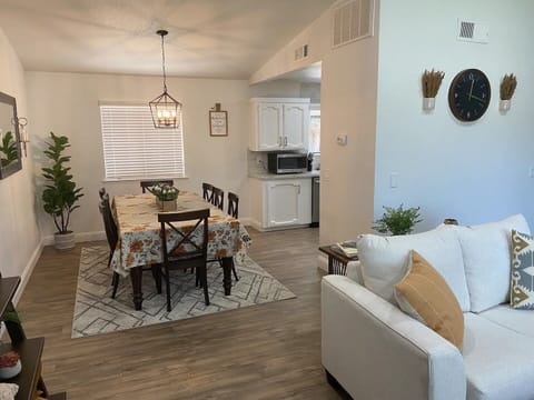 Combined living and dining room for great gatherings 