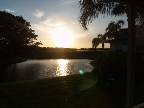 The sunset view from the master bedroom,  LR, & the full length DR mirrors .