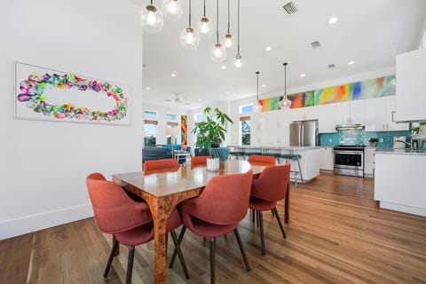 Beautiful Dining room that seats six with Art