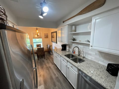 Filtered water and various coffees and teas are available or visit nearby cafes.