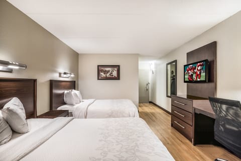 Kick back with in-room entertainment and plenty of storage space.