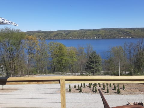 Beautiful view from new deck, overlooking lake
