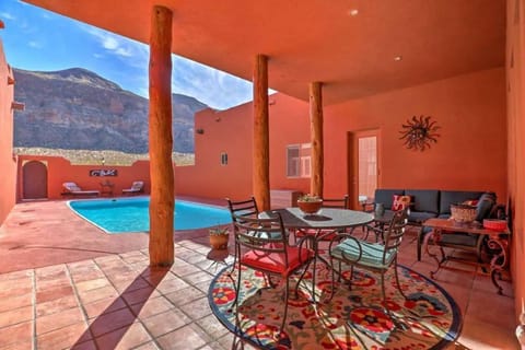 Pool is 5ft at the deep end and 3ft at the shallow end. Pool is not heated.