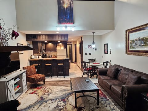 Open living room and kitchen
