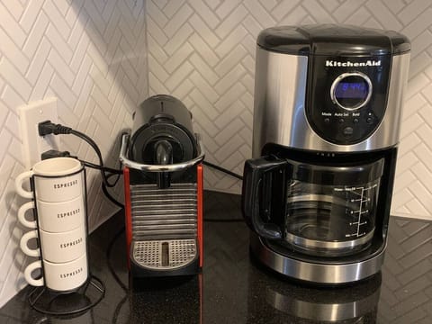 Drip coffeemaker and Nespresso machine